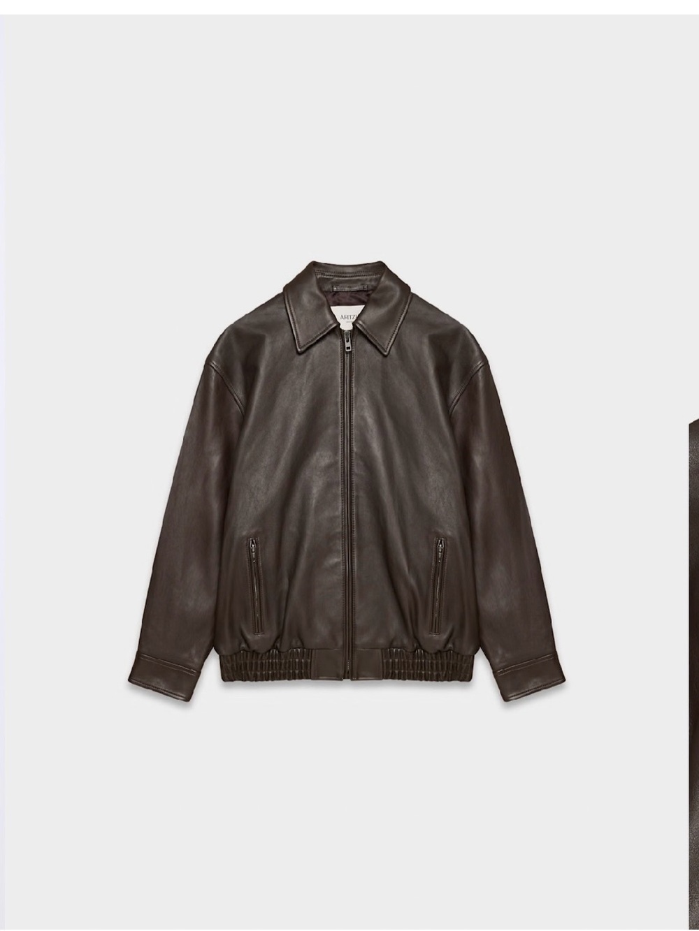 Aritzia Dark Brown Leather Zip-Up Jacket